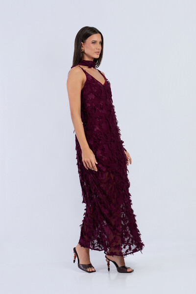 FotoSlip Dress Lisa Decote V com Echarpe - Fernanda Nabhan