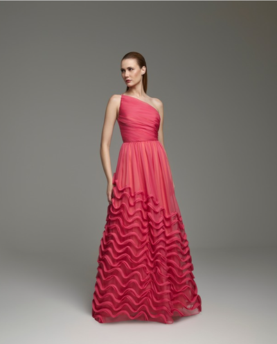Foto Vestido Um Ombro Barra Trabalhada - M.Rodarte