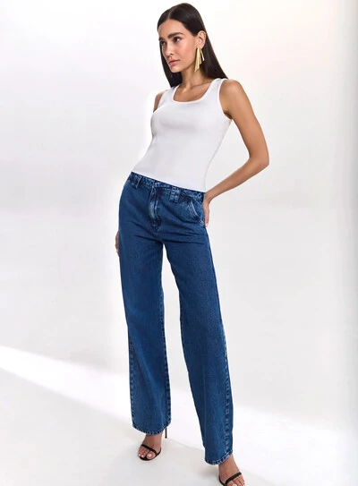 Foto Calça Jeans Wide Leg - Tufi Duek