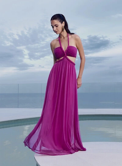 Foto Vestido Longo Em Tule Elastic - Tufi Duek