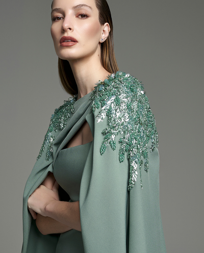 FotoVestido Alça Capa Bordado - M.Rodarte