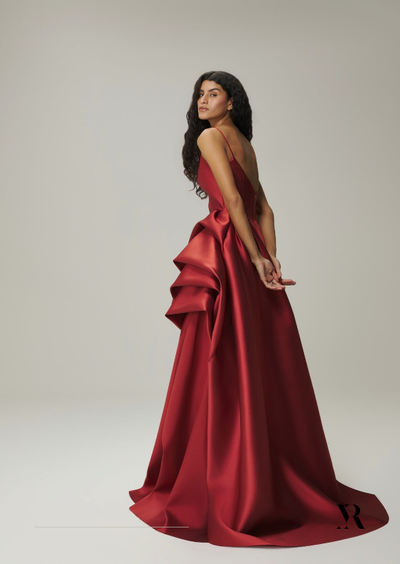 Foto Vestido Um Ombro Babado Lateral - M.Rodarte