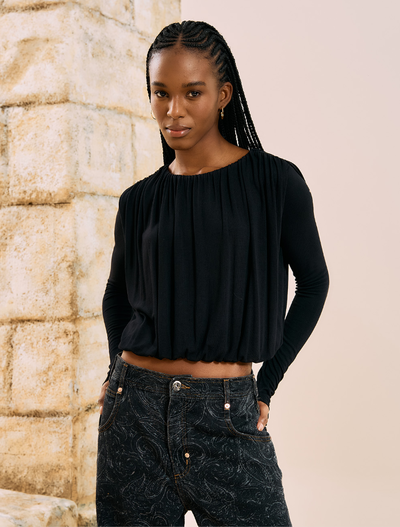 Foto Blusa Manga Longa Balonê - Open