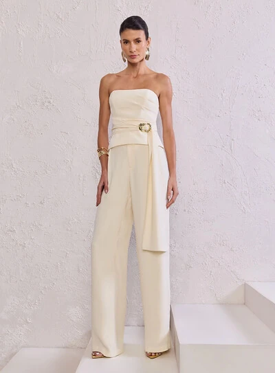 Foto Conjunto Alfaiataria Blusa E Pantalona - Tufi Duek