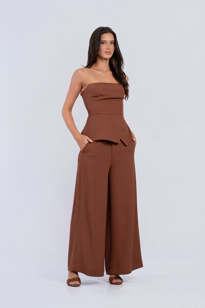 FotoConjunto Ísis Cropped Peplum & Pantalona com Botões - Fernanda Nabhan
