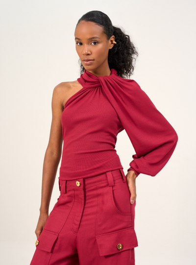 Foto Blusa Um Ombro Torção - Open