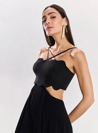 FotoVestido Longo Com Recorte Cintura - Tufi Duek
