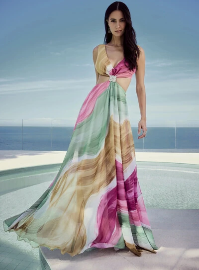 Foto Vestido Longo Estampa Ondas - Tufi Duek