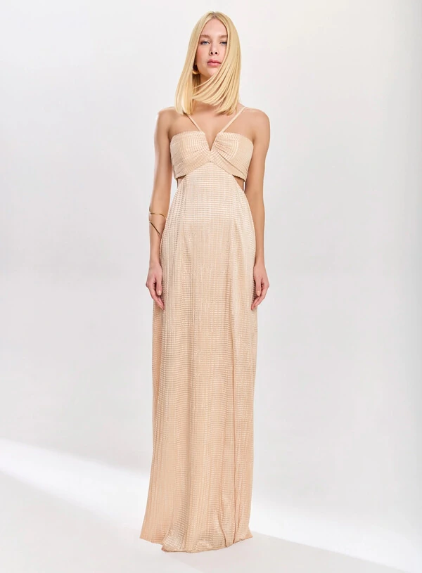 Vestido Longo Jersey Plissado - Tufi Duek
