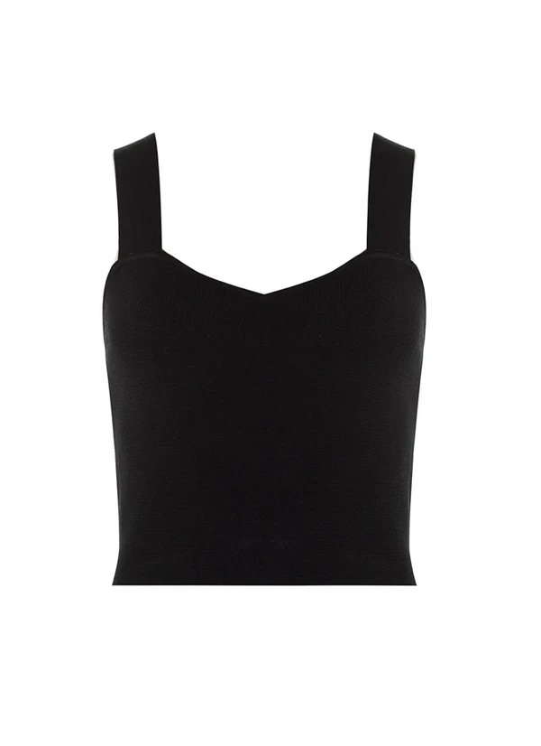 Top Cally Preto Tricot Feminino - Le Lis