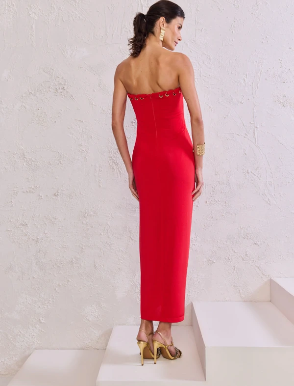 Vestido Drapeado Ilhós - Tufi Duek