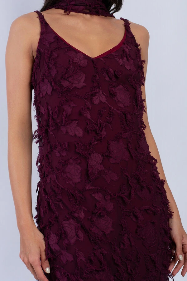 Slip Dress Lisa Decote V com Echarpe - Fernanda Nabhan