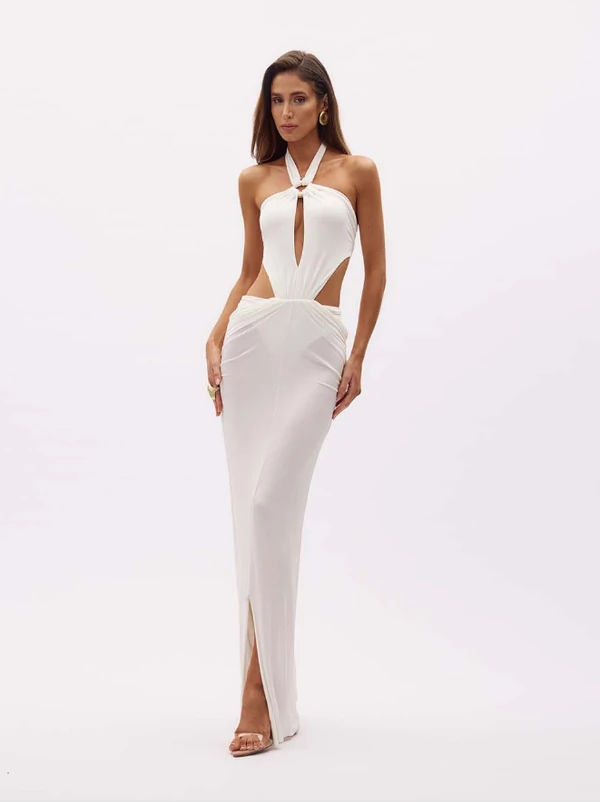 Vestido Amarração Franzido Metal - Oasis