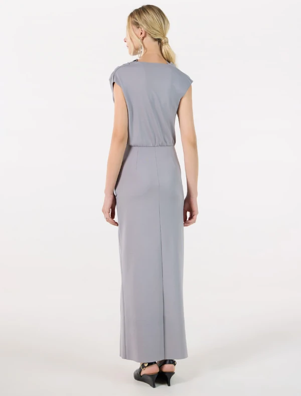 Vestido Drapeado Decote Bobo - Skazi