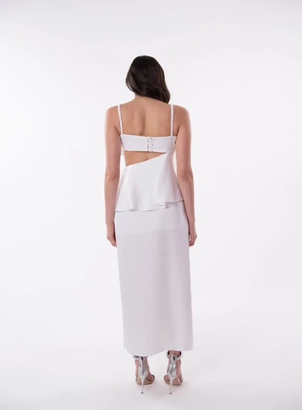 Vestido Longo Babados Assimétricos - Tufi Duek
