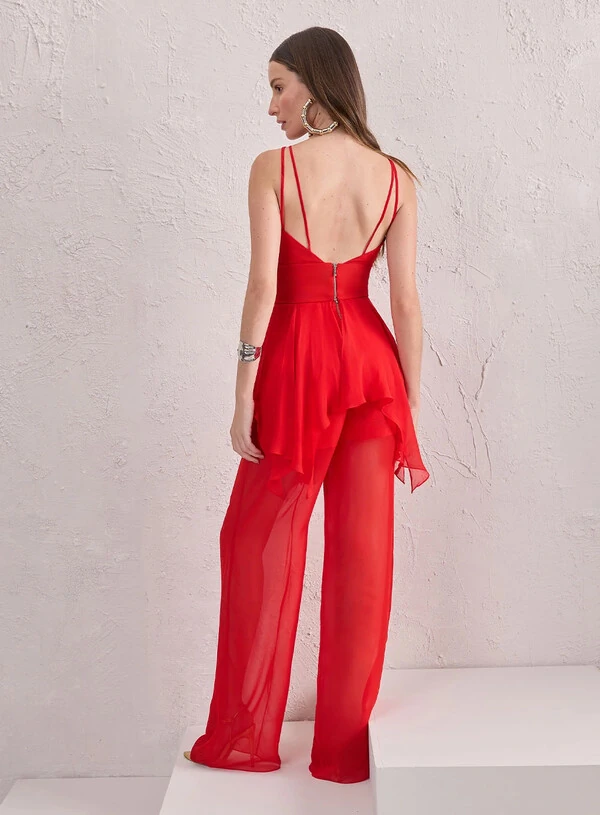 Conjunto Calça E Blusa Babados Assimétricos - Tufi Duek
