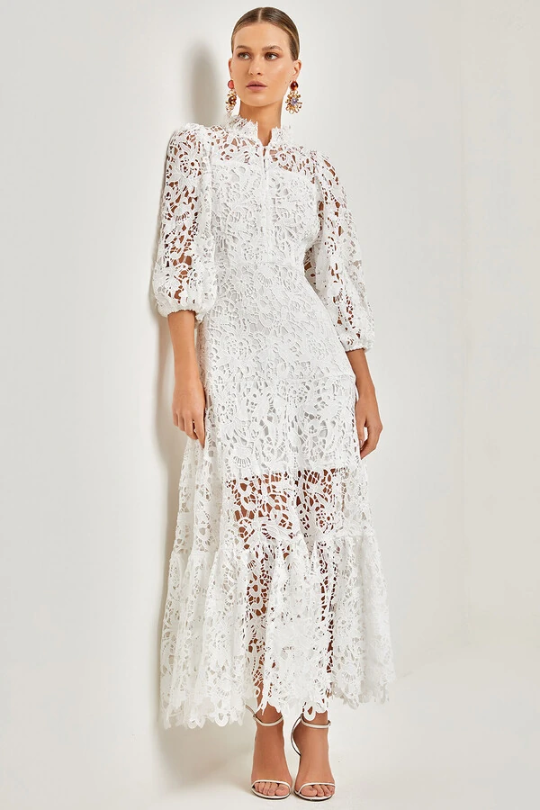 Vestido Midi Renda Maya - Ave Rara