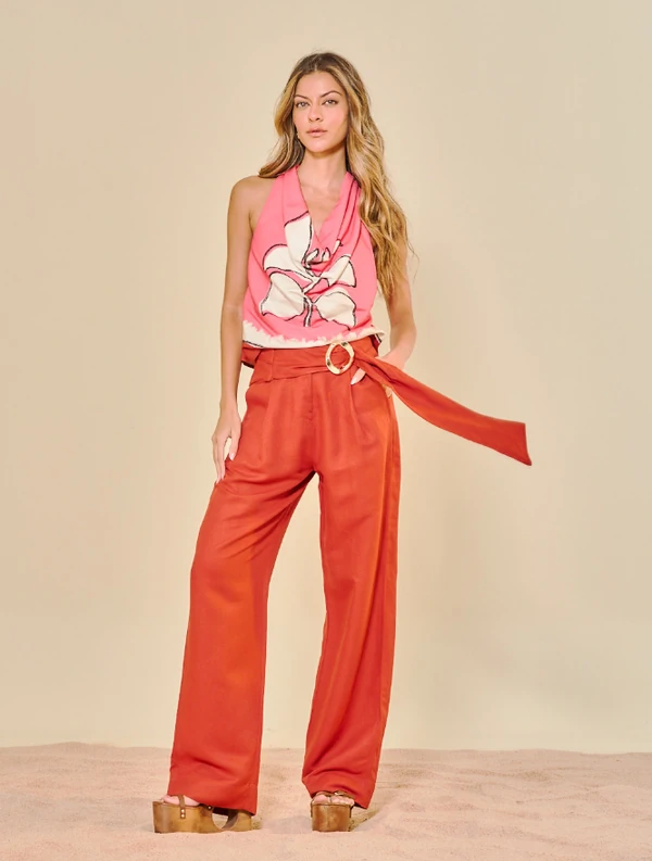 Calça Pantalona Linho - Open