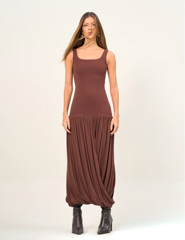 Vestido Corpo Alongado Balonê - Open