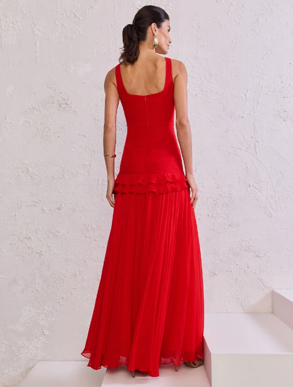 Vestido Detalhes Babados - Tufi Duek