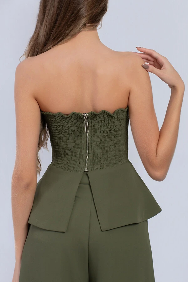 Conjunto Ísis Cropped Peplum & Pantalona com Botões - Fernanda Nabhan