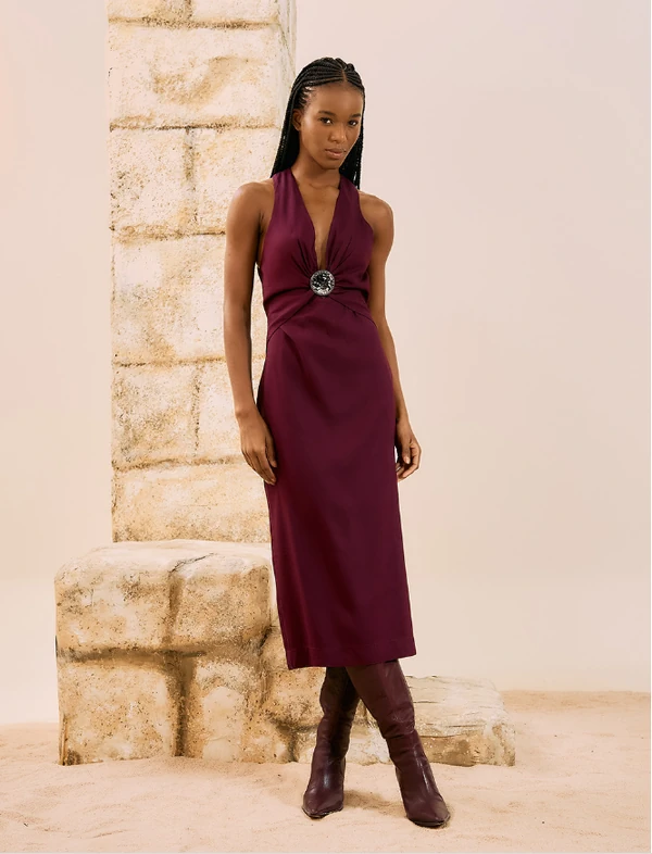 Vestido Decote Metal - Open