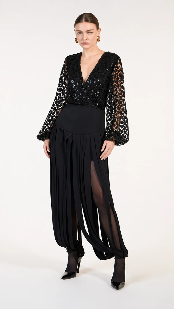 Blusa Transparência Paetê - Skazi