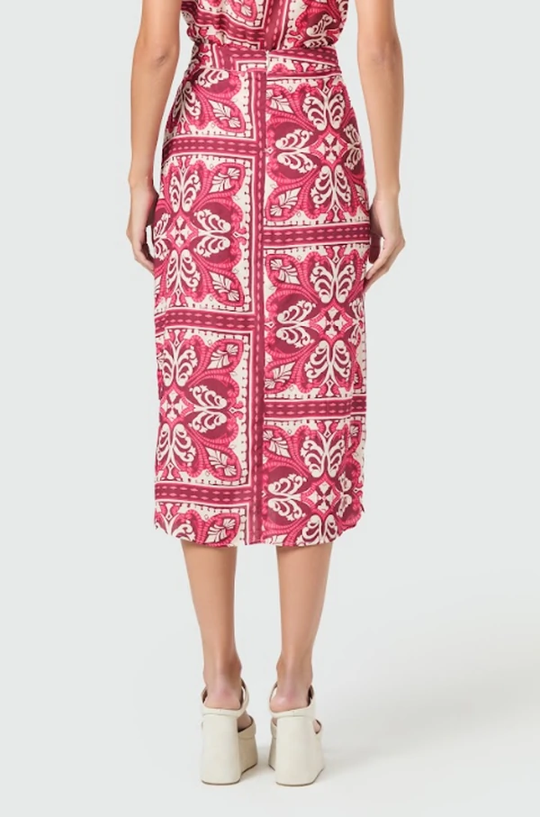 Saia Midi Estampado Fenda - Sly Wear