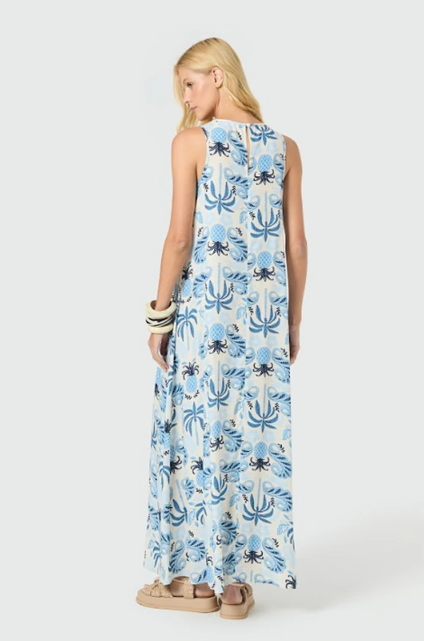 Vestido Decote Canoa Estampado - Sly Wear