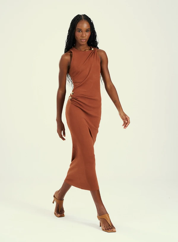 Vestido Detalhes Metal - Open