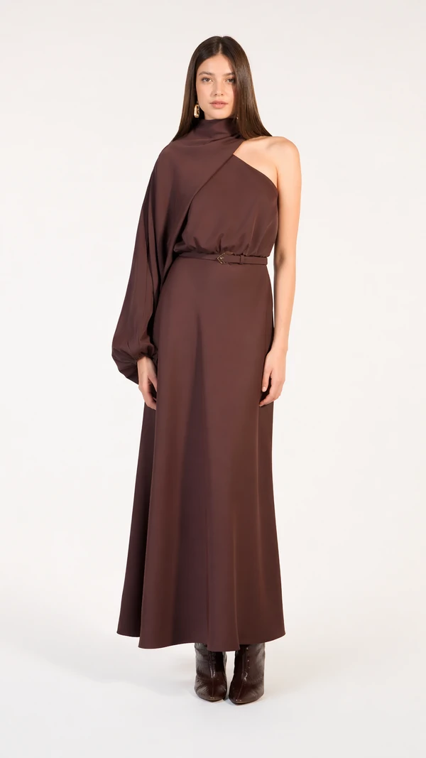 Vestido Um Ombro Cinto - Skazi