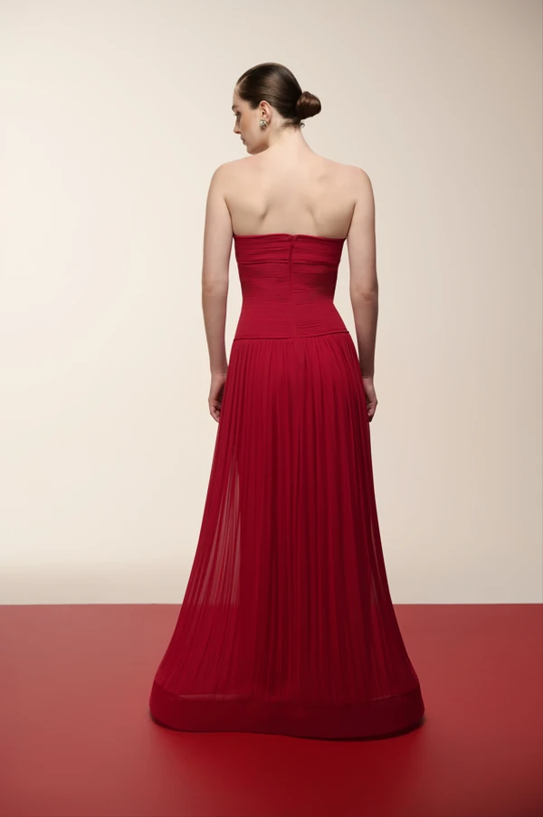 Vestido Drapeado Recortes - Maracujá