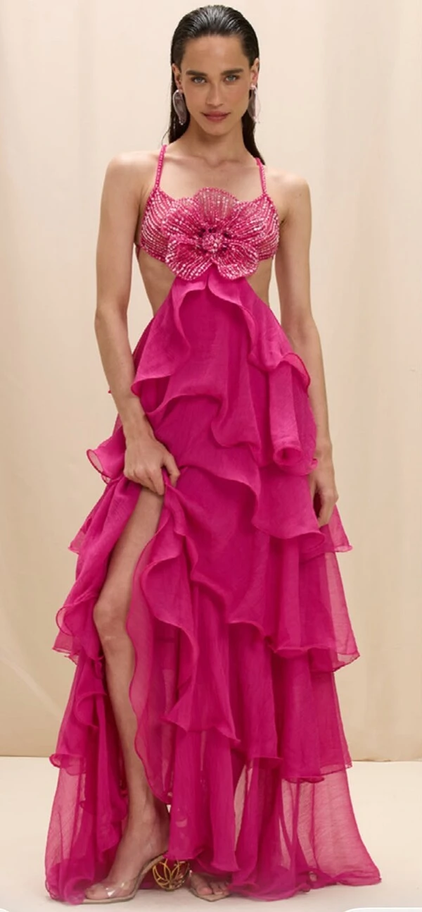Vestido Busto Bordado - PatBo