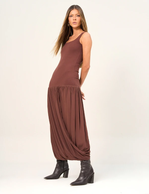 Vestido Corpo Alongado Balonê - Open