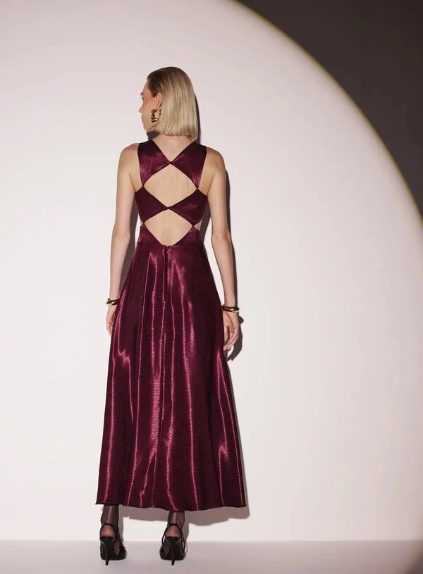 Vestido Midi Pregas Patou - Tufi Duek