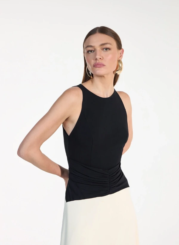 Vestido Cintura Baixa Franzido - Skazi