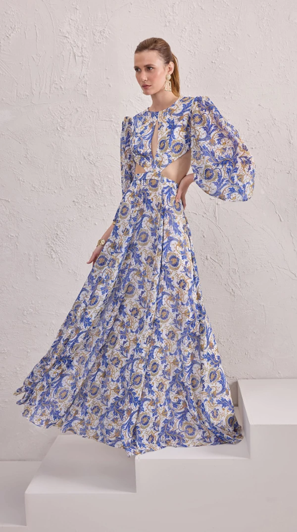 Vestido Longo Recortes - Tufi Duek