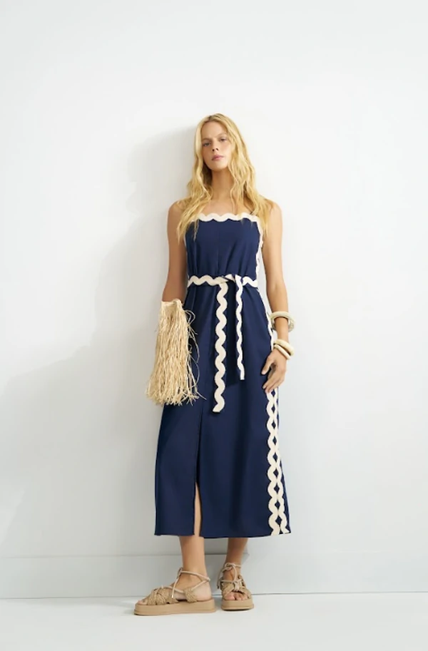 Vestido Alça Detalhes Crochê - Sly Wear