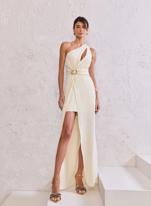 Vestido Longo Patou Detalhe Fivela - Tufi Duek