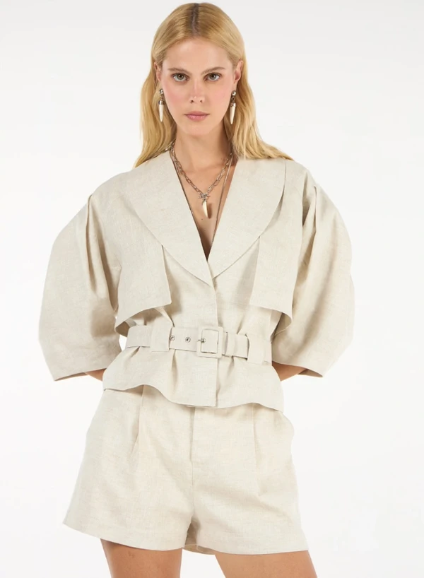 Conjunto Blazer e Shorts Linho - Tufi Duek