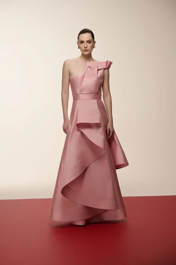 Vestido Um Ombro Babados - Maracujá