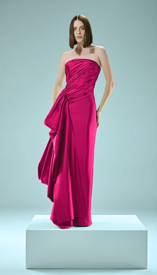 Vestido Busto Drapeado Saia Balone - Fátima Scofield