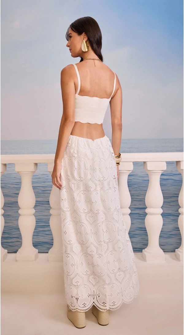 Vestido Longo Recorte Cintura lasie - Skazi