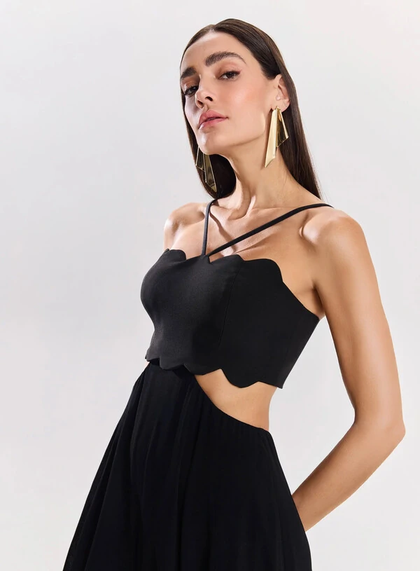 Vestido Longo Com Recorte Cintura - Tufi Duek