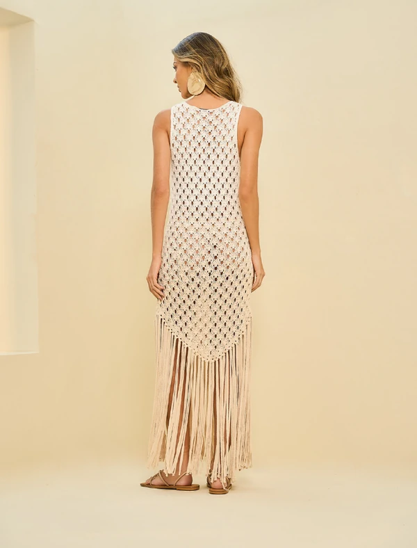 Vestido Crochê Franjas - Open