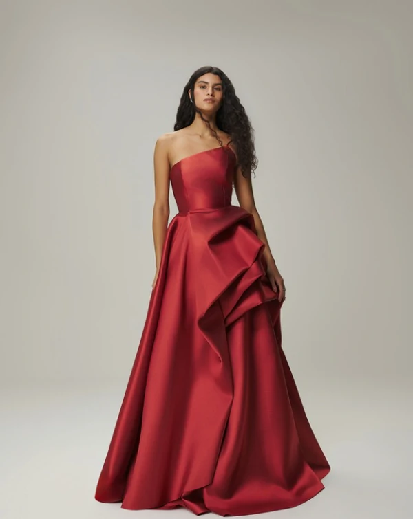 Vestido Um Ombro Babado Lateral - M.Rodarte