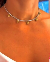 Chocker estilo riviera com pingentes gotas