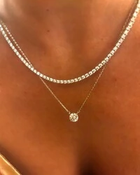 Colar ponto de luz 8mm moissanite