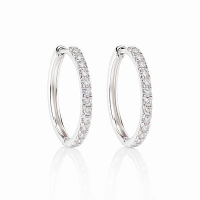 Foto Argola cravejada moissanite M