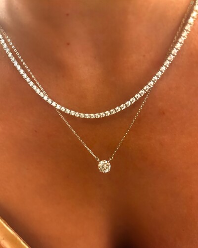 Foto Colar ponto de luz 8mm moissanite